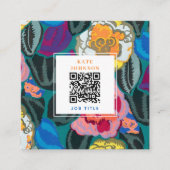  kleurrijke Abstracte QR-code Sociale media Vierkante Visitekaartje (Voorkant)