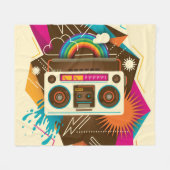 Kleurrijke Abstracte Radio Illustratie Fleece Deken (Voorkant (Horizontaal))
