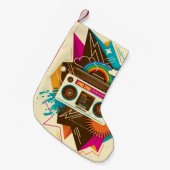 Kleurrijke Abstracte  Radio Illustratie Kleine Kerstsok (Voorkant (Hangend))