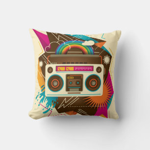 Kleurrijke Abstracte Radio Illustratie Kussen