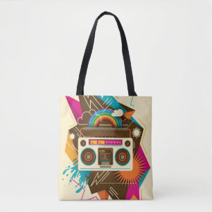 Kleurrijke Abstracte  Radio Illustratie Tote Bag