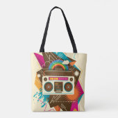 Kleurrijke Abstracte Radio Illustratie Tote Bag (Achterkant)