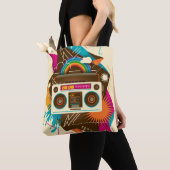 Kleurrijke Abstracte Radio Illustratie Tote Bag (Dichtbij)