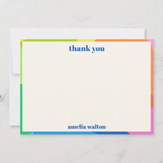 Kleurrijke Abstracte Rainbow Custom Graduation Par Bedankkaart (Voorkant)
