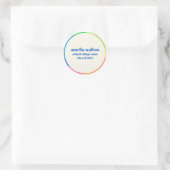 Kleurrijke Abstracte Rainbow Custom Graduation Par Ronde Sticker (Tas)