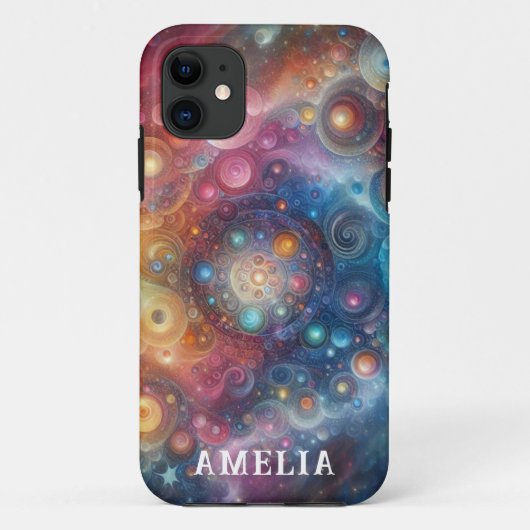 Kleurrijke Abstracte Rainbow Orbs Celestial Case-Mate iPhone Case (Achterkant)