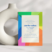 Kleurrijke Abstracte Rainbow Photo Graduation Part Kaart