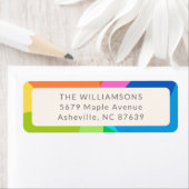 Kleurrijke Abstracte regenboog gepersonaliseerde v Etiket (Insitu)