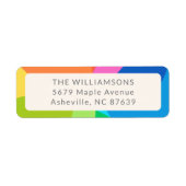 Kleurrijke Abstracte regenboog gepersonaliseerde v Etiket (Voorkant)