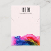 Kleurrijke Abstracte regenboog sieraden oorbel dis Visitekaartje (Voorkant)