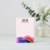 Kleurrijke Abstracte regenboog sieraden oorbel dis Visitekaartje (Staand voorkant)