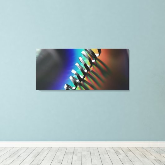 Kleurrijke abstracte regenboog spiraal macrofotogr canvas afdruk (Insitu (Houten vloer))