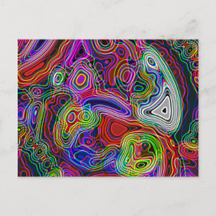 Kleurrijke Abstracte regenboogneon Briefkaart