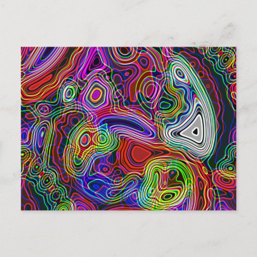 Kleurrijke Abstracte regenboogneon Briefkaart (Voorkant)
