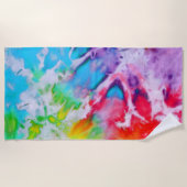 Kleurrijke Abstracte regenboogverf Waterverf Strandlaken (Voorkant)