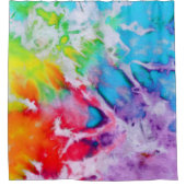 Kleurrijke Abstracte regenboogWaterverf Batik Tie  Douchegordijn (Voorkant)