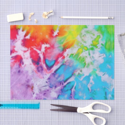 Kleurrijke Abstracte regenboogWaterverf Batik Tie  Tissuepapier (Craft)