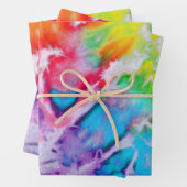 Kleurrijke Abstracte regenboogWaterverf Cool Tie D Inpakpapier Vel (In situ)