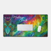 Kleurrijke Abstracte regenboogwervelingen Bureaumat (Keyboard & Muis)