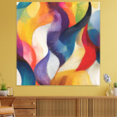 Kleurrijke Abstracte Regenboogwervelingen Canvas Afdruk (Insitu (Woonkamer))