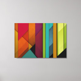 Kleurrijke abstracte retro kunst lineaire geometri canvas afdruk