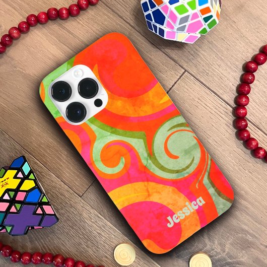Kleurrijke Abstracte Retro Moderne Naam Inspirivit Case-Mate iPhone Case