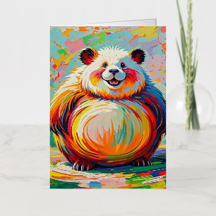 Kleurrijke abstracte reusachtige beer panda kunst folie wenskaart