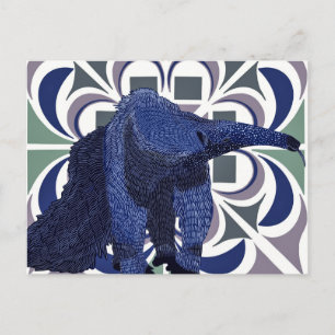 Kleurrijke Abstracte reuzenmiereneter Wildlife Briefkaart