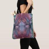 kleurrijke abstracte riviertunnel tote bag (Dichtbij)