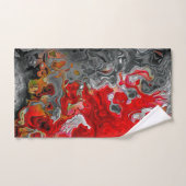 Kleurrijke Abstracte rode en grijze vloeistofstale Bad Handdoek (Handdoek)