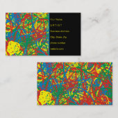 Kleurrijke Abstracte rode gele groene blauwe kunst Visitekaartje (Voorkant / Achterkant)