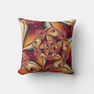 Kleurrijke Abstracte Rode Oranje Fantasie Fractal Kussen