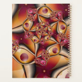 Kleurrijke Abstracte Rode Oranje Fantasie Fractale Planner (Achterkant)