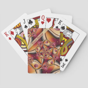 Kleurrijke Abstracte Rode Oranje Fantasie Fractale Pokerkaarten