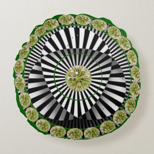 Kleurrijke Abstracte Ronde Worp Kussen (Voorkant)