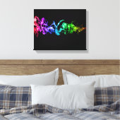 Kleurrijke Abstracte rook - een regenboog in de do Canvas Afdruk (Insitu (Slaapkamer))