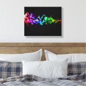 Kleurrijke Abstracte rook - een regenboog in de do Canvas Afdruk (Insitu (Slaapkamer))