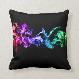 Kleurrijke Abstracte rook - een regenboog in de do Kussen
