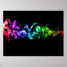 Kleurrijke Abstracte rook - een regenboog in de do Poster