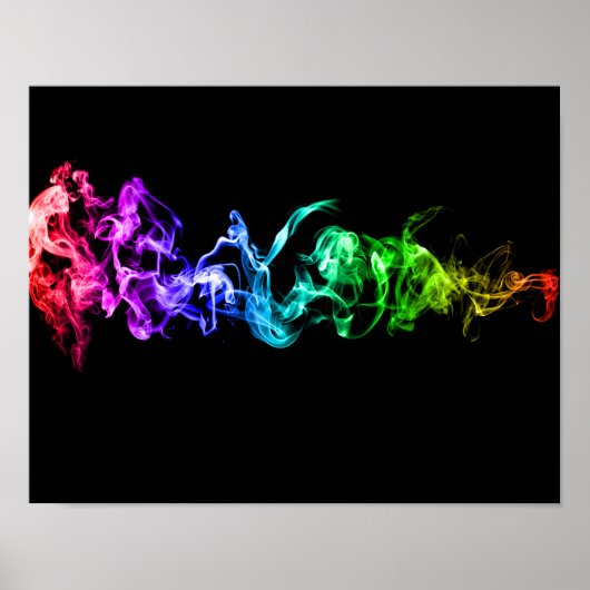 Kleurrijke Abstracte rook - een regenboog in de do Poster (Voorkant)