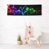 Kleurrijke Abstracte rook - een regenboog in de do Spandoek (Insitu)