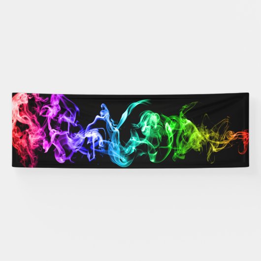 Kleurrijke Abstracte rook - een regenboog in de do Spandoek (Horizontaal)