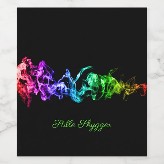 Kleurrijke Abstracte rook - een regenboog in de do Wijn Etiket (Enkel label)