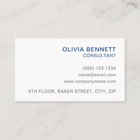 Kleurrijke, Abstracte Royal Blue Art Visitekaartje (Achterkant)