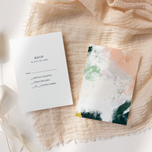 Kleurrijke Abstracte RSVP-kaart RSVP Kaartje