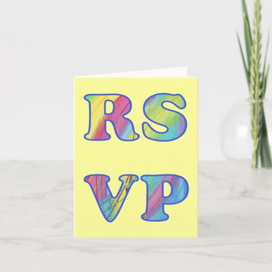 Kleurrijke Abstracte RSVP Note Cards (Voorkant)