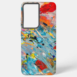 Kleurrijke Abstracte Samsung Galaxy 21 Telefoonhoe Hoesje