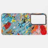 Kleurrijke Abstracte Samsung Galaxy 21 Telefoonhoe Samsung Galaxy Hoesje (Linkerkant)