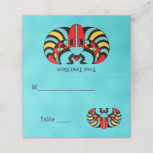 Kleurrijke Abstracte Scarab Beetle op Bright Aqua Plaatskaartje (Buitenkant ongevouwen)