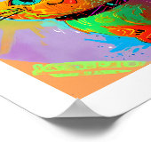 Kleurrijke abstracte Schattigee Happy Halloween Ca Poster (Hoek)